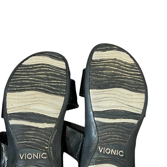 Vionic Womens Camila 341 Slide Sandals Black 10 Patent Leather Adjustable Straps - Picture 9 of 10